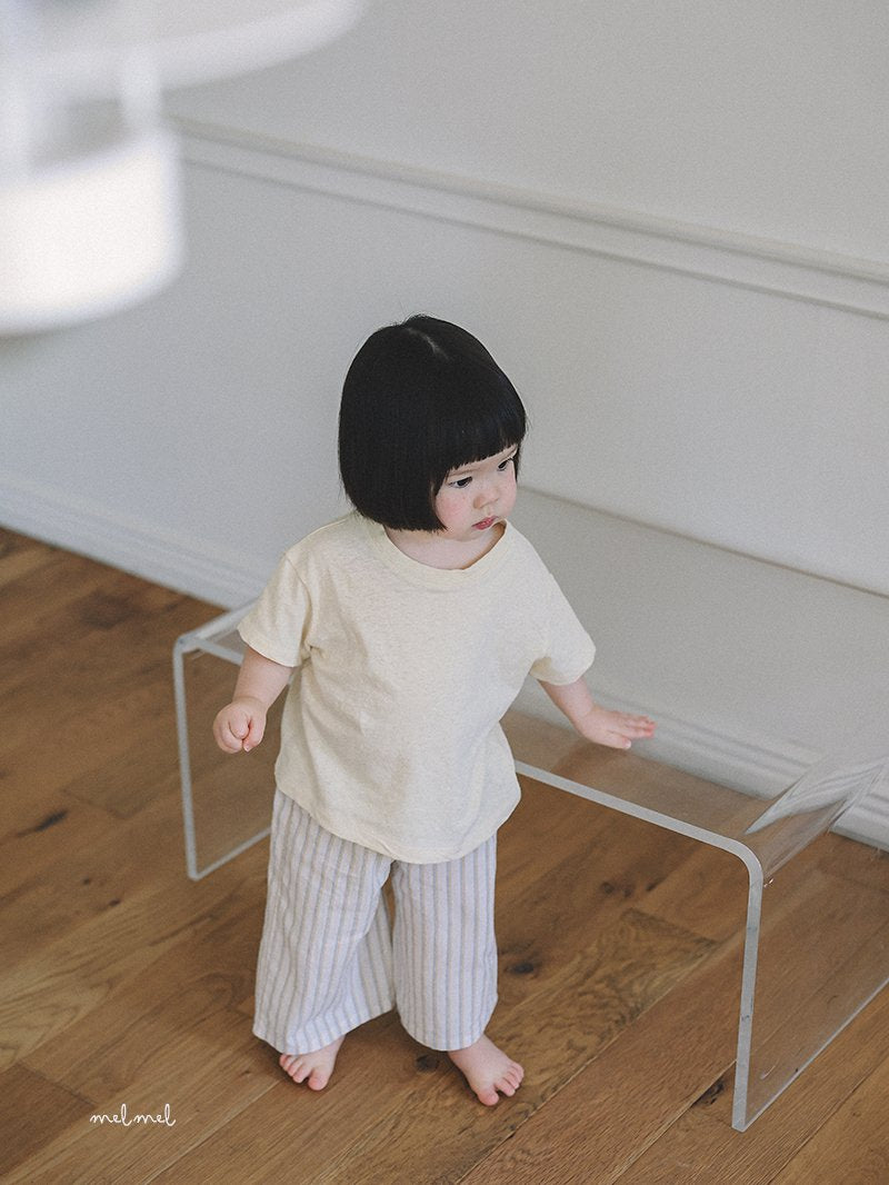 ［melmel］Stripe wide pants