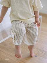 ［melmel］Stripe wide pants