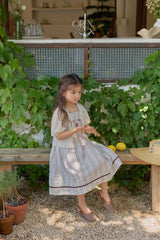 ［OREN］Linen puff lace cardigan