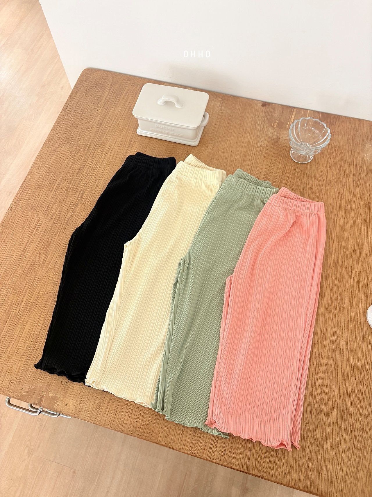 ［ohho］Heart pleats pants