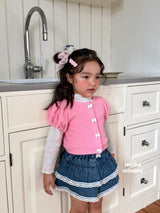 ［second moment］Puff ribbon cardigan