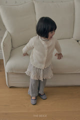 ［The beige］Ribbed Cardigan
