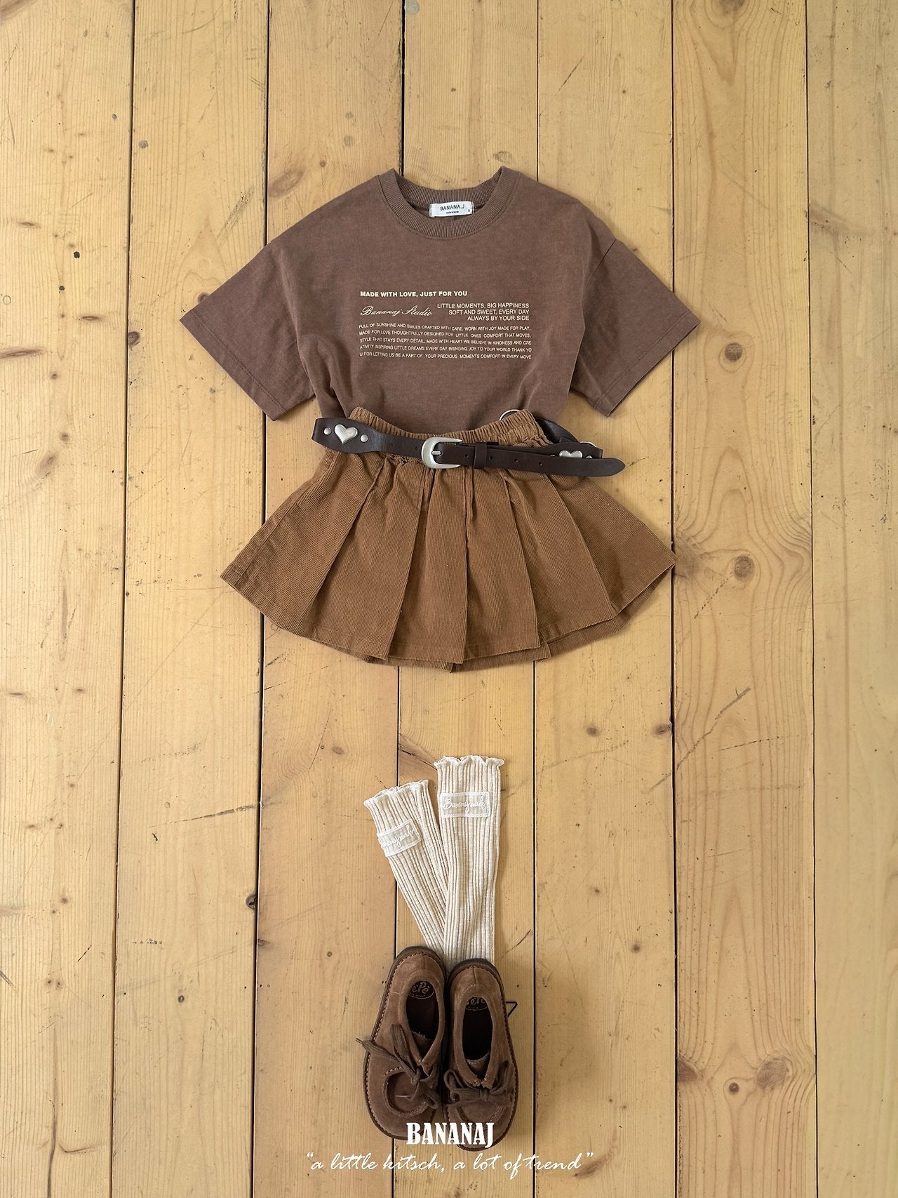 ［BANANAJ］Pia corduroy pleats skirt