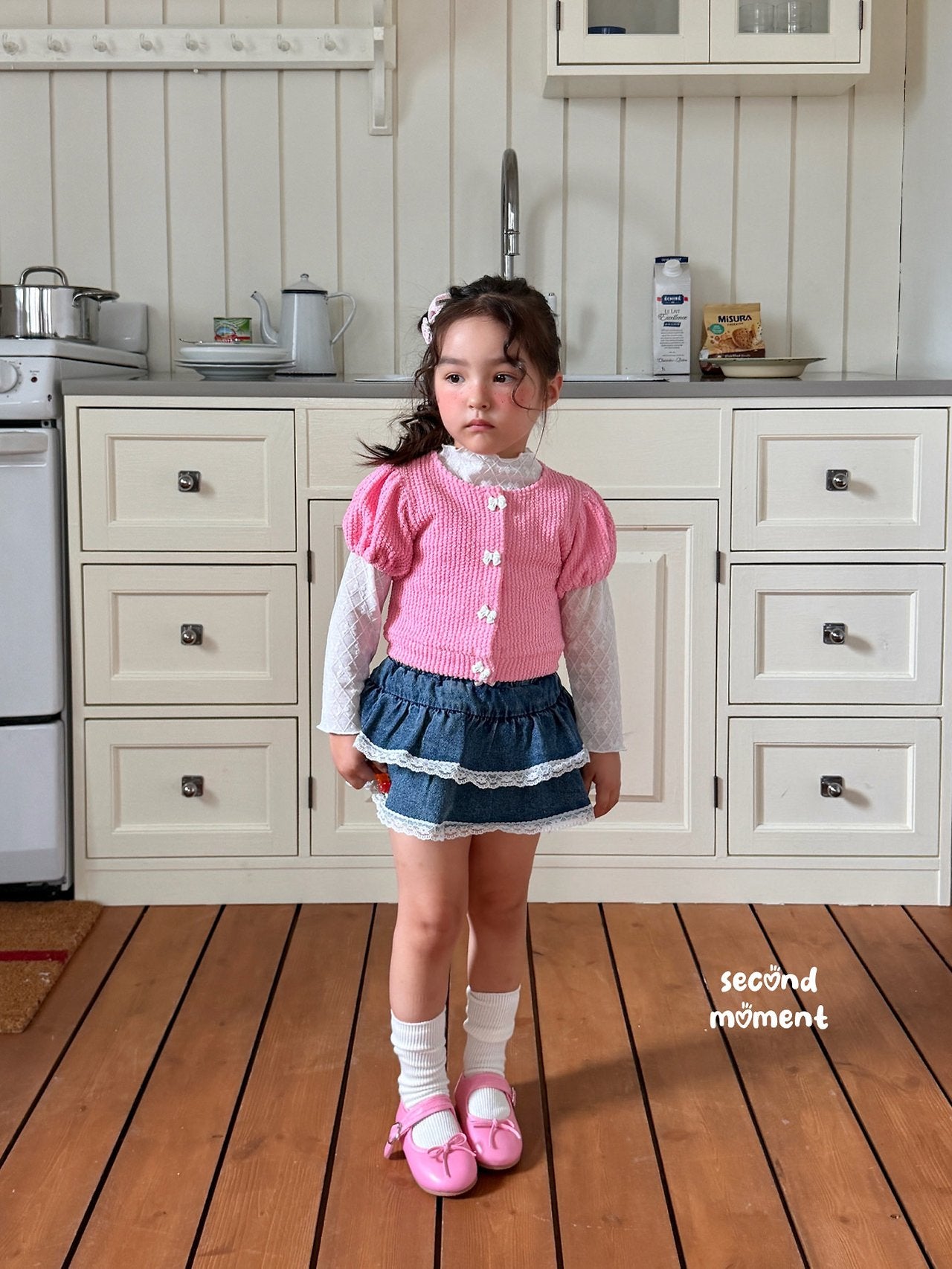 ［second moment］Puff ribbon cardigan
