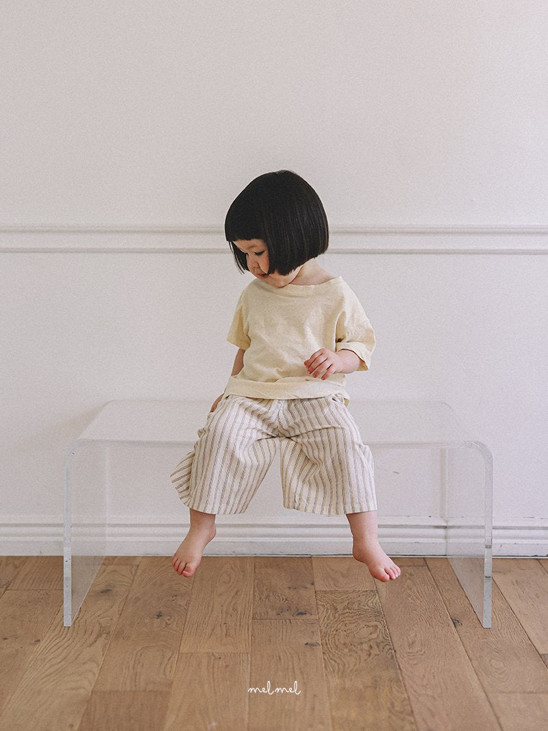 ［melmel］Stripe wide pants
