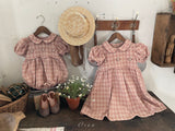 ［OREN］Check embroidery one-piece