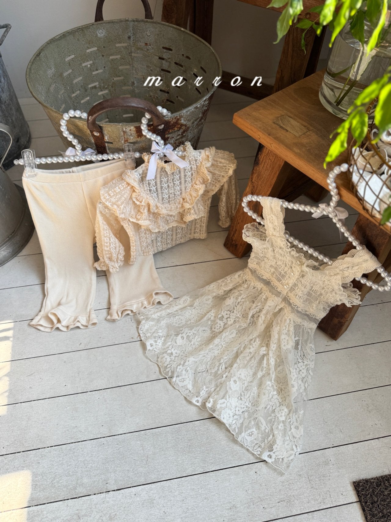 ［marron］Bunny frill pants