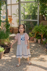 ［OREN］Linen puff lace cardigan