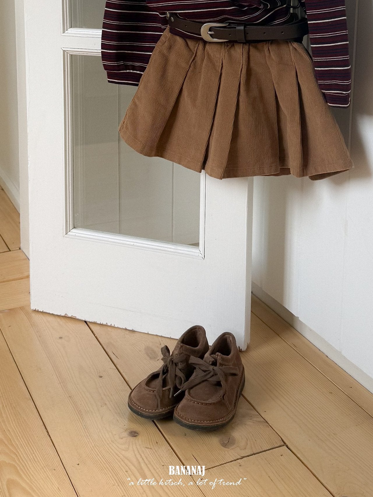 ［BANANAJ］Pia corduroy pleats skirt