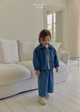 ［LINDO］Dot wide deim pants