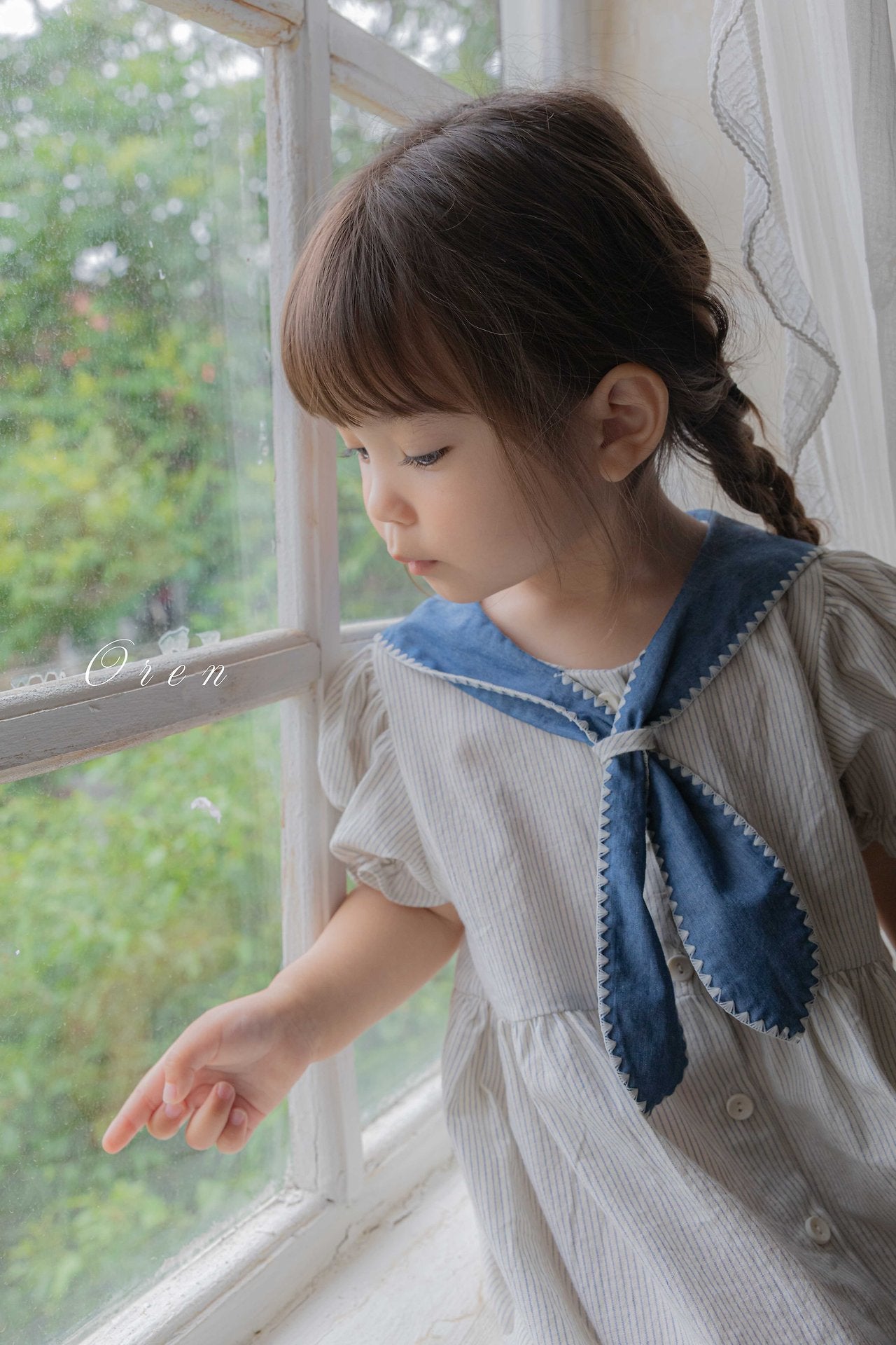 ［OREN］Pure tie stripe one-piece