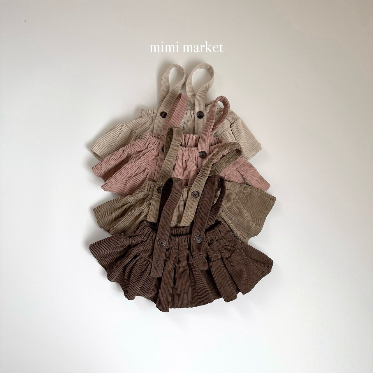 [mimi market] Corduroy suspender cancan skirt