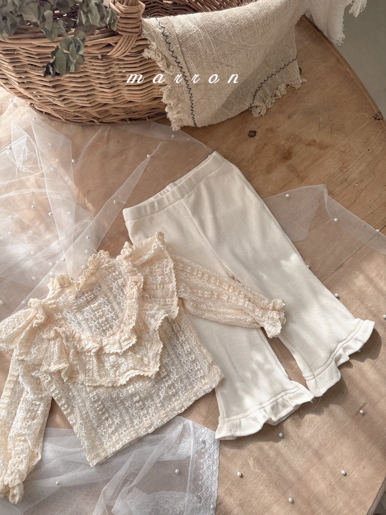 ［marron］Bunny frill pants