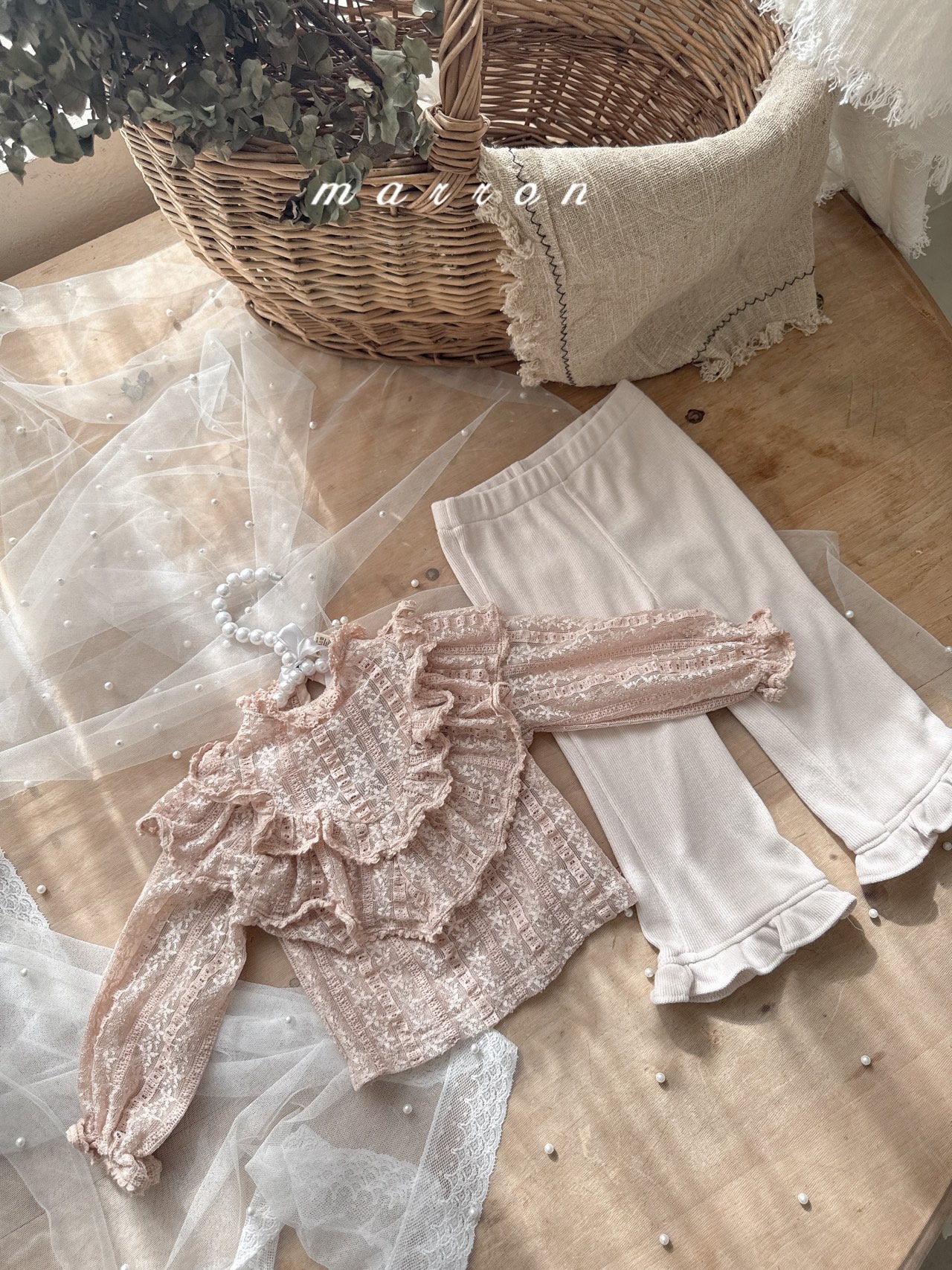 ［marron］Bunny frill pants