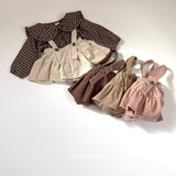 [mimi market] Corduroy suspender cancan skirt
