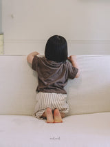 ［melmel］Stripe wide pants