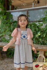 ［OREN］Linen puff lace cardigan