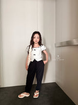 ［comma］Ribbon Shoulder puff tee