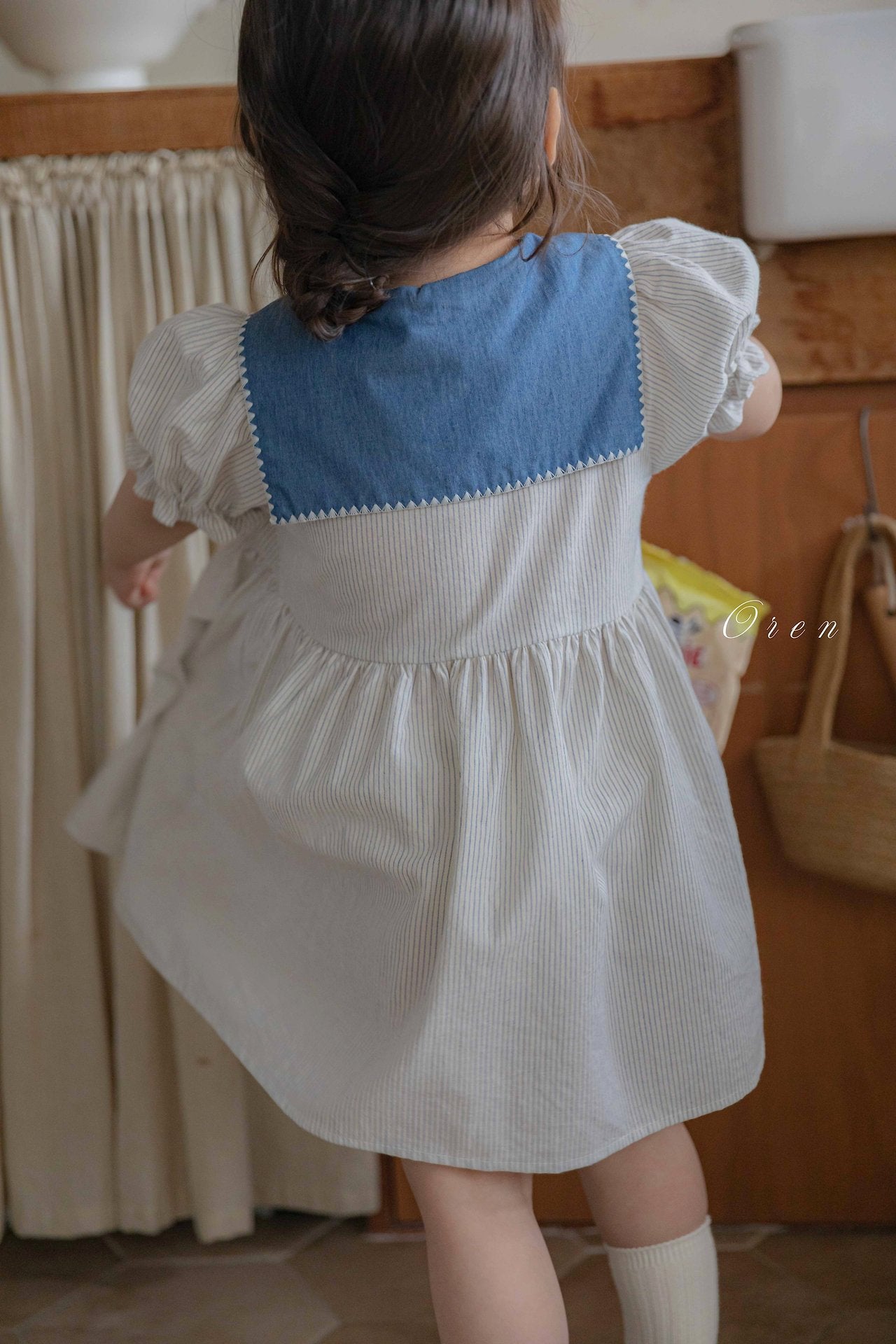 ［OREN］Pure tie stripe one-piece
