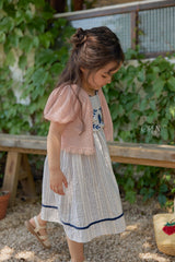 ［OREN］Linen puff lace cardigan
