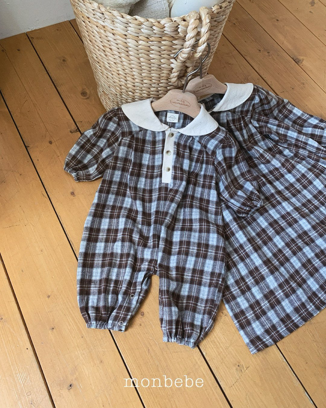 [monbebe] River check rompers