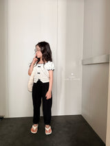 ［comma］Ribbon Shoulder puff tee