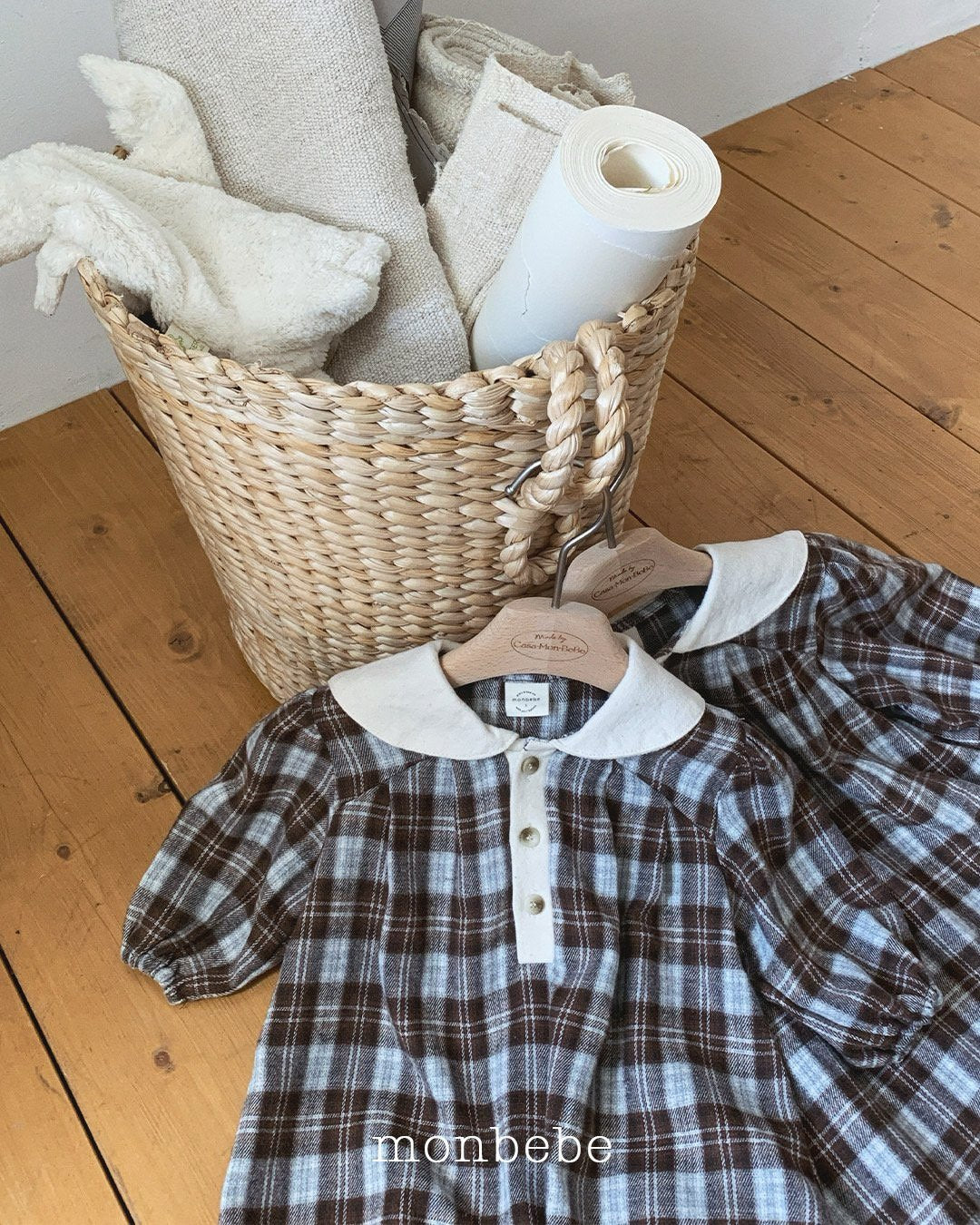 [monbebe] River check rompers