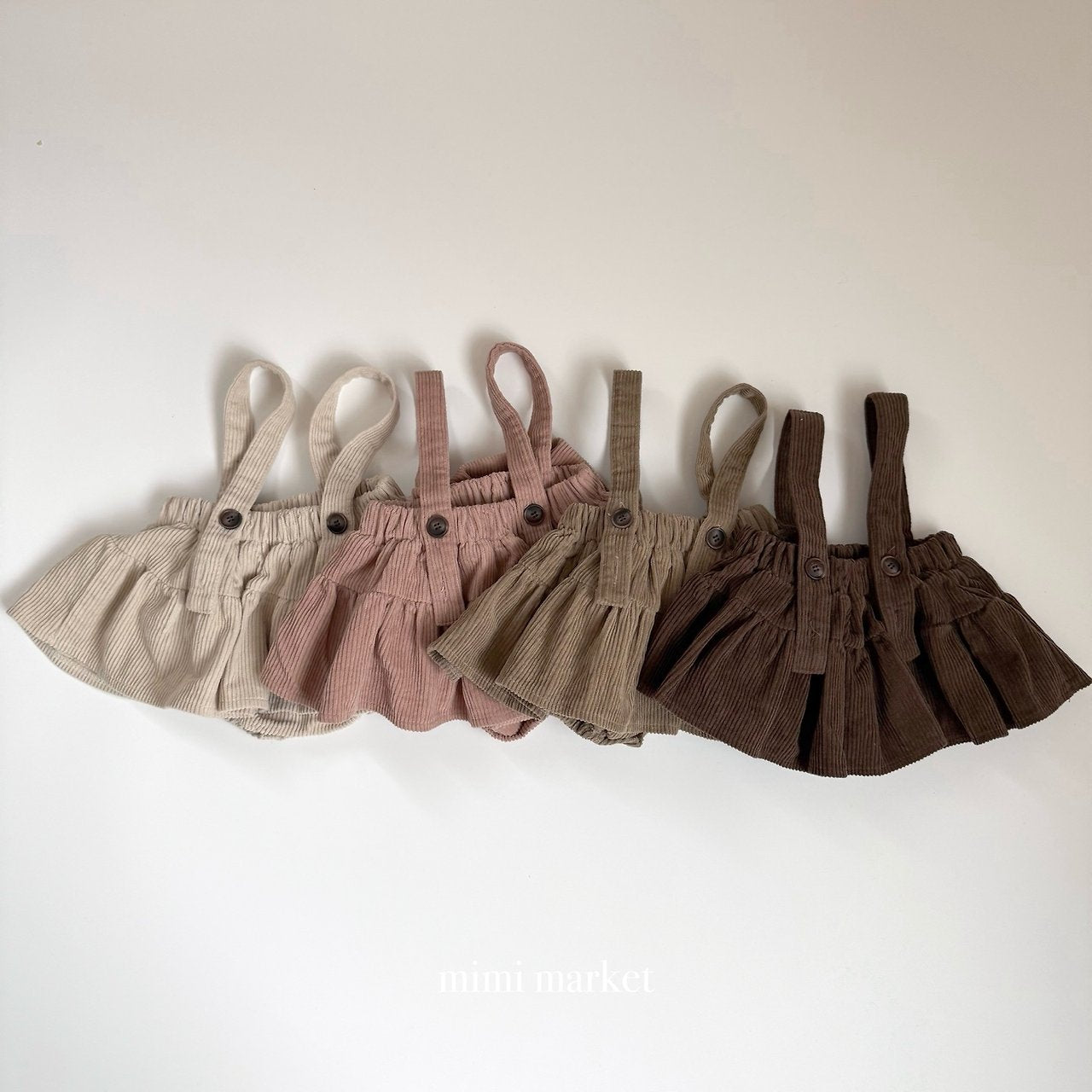 [mimi market] Corduroy suspender cancan skirt