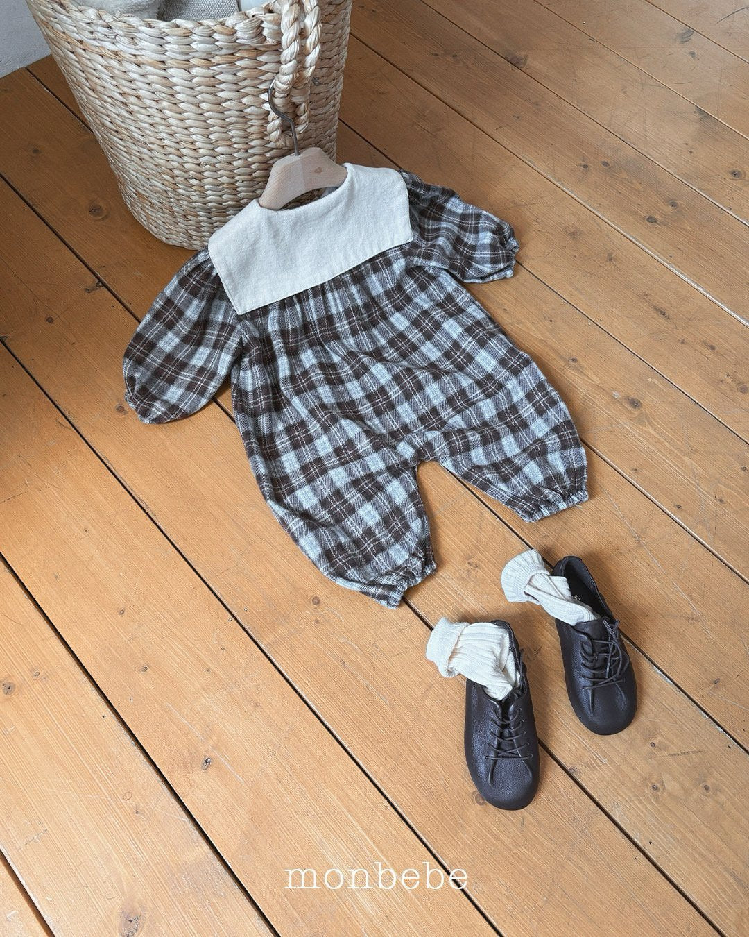 [monbebe] River check rompers