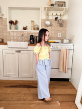 ［comma］Ribbon Shoulder puff tee