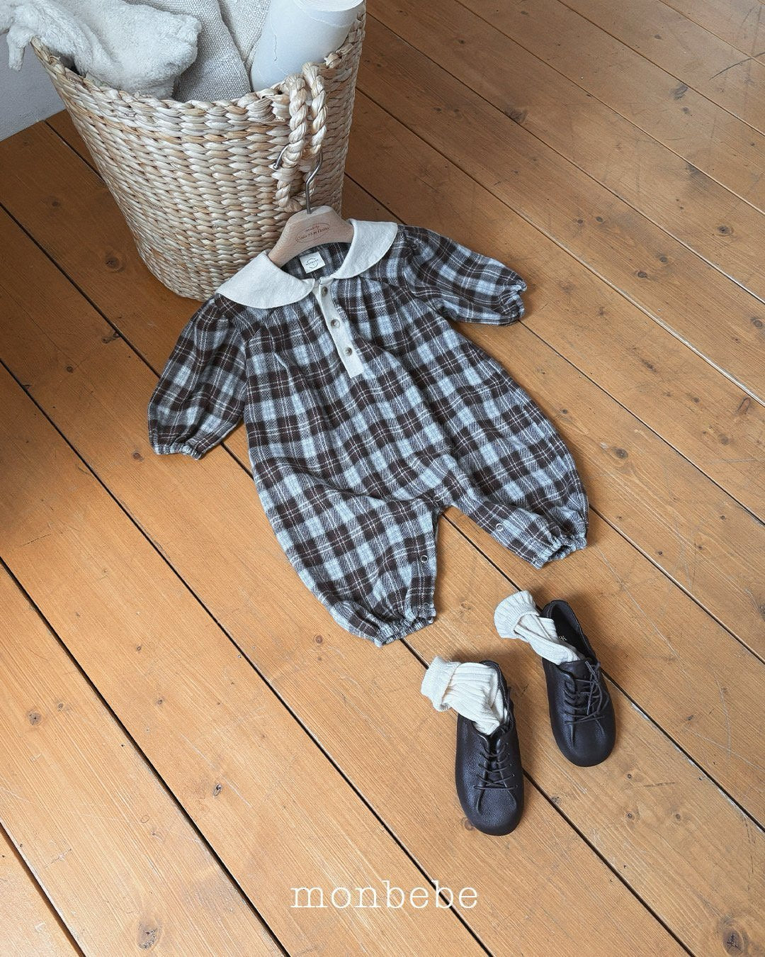 [monbebe] River check rompers