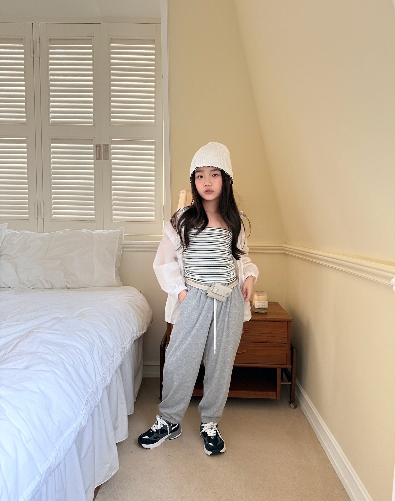 ［comma］Candy stripe label tee
