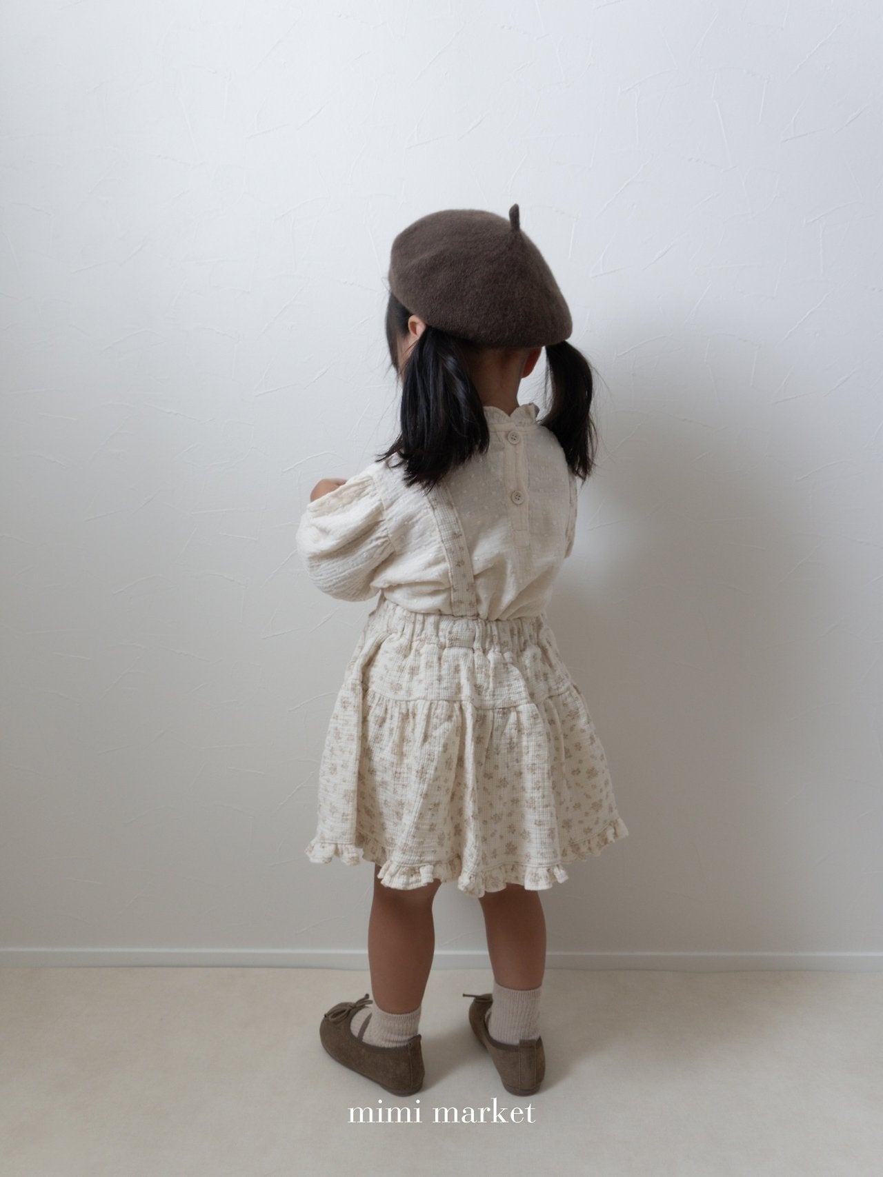 ［mimi market］Neck frill dot blouse
