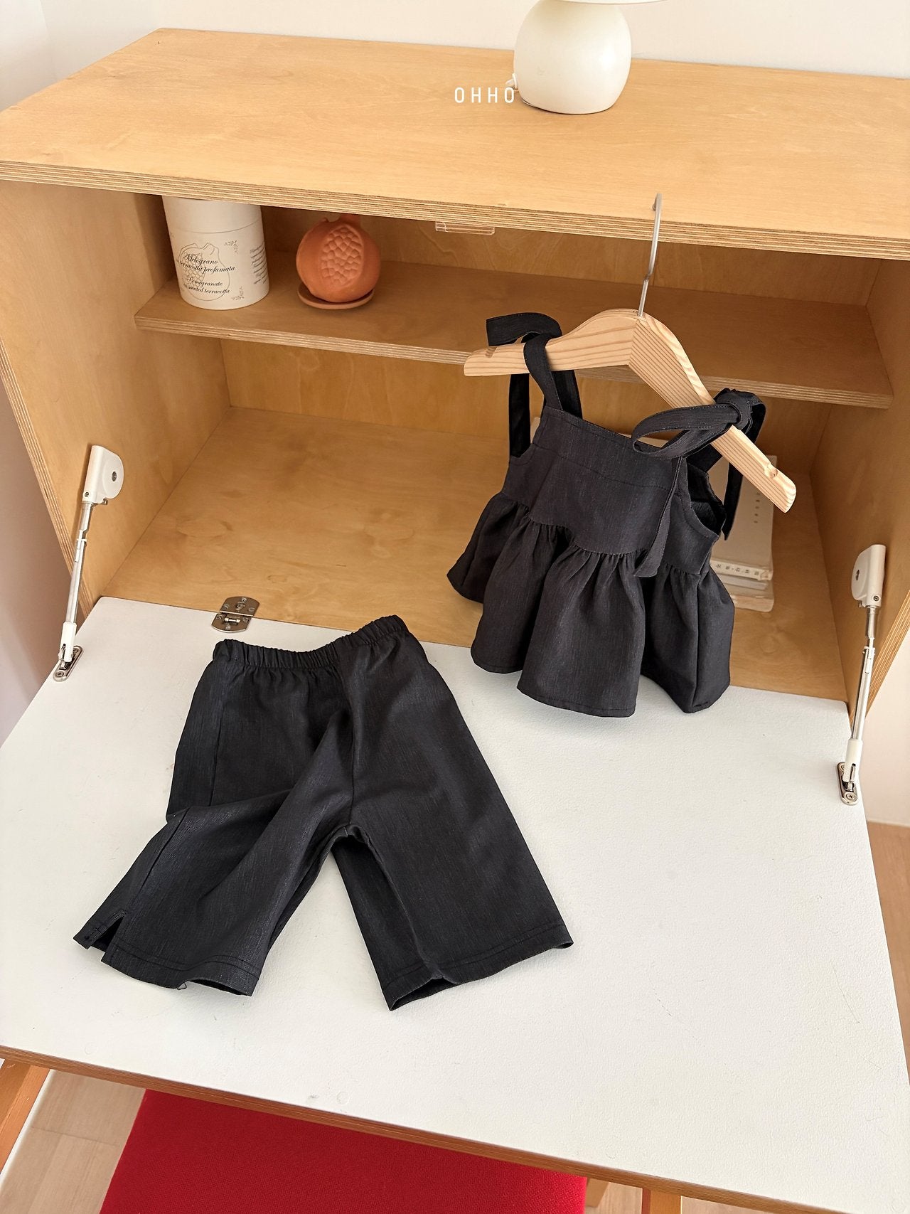 ［ohho］Soft denim capri pants