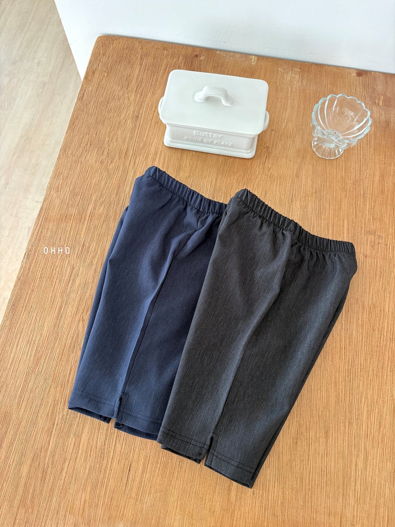 ［ohho］Soft denim capri pants