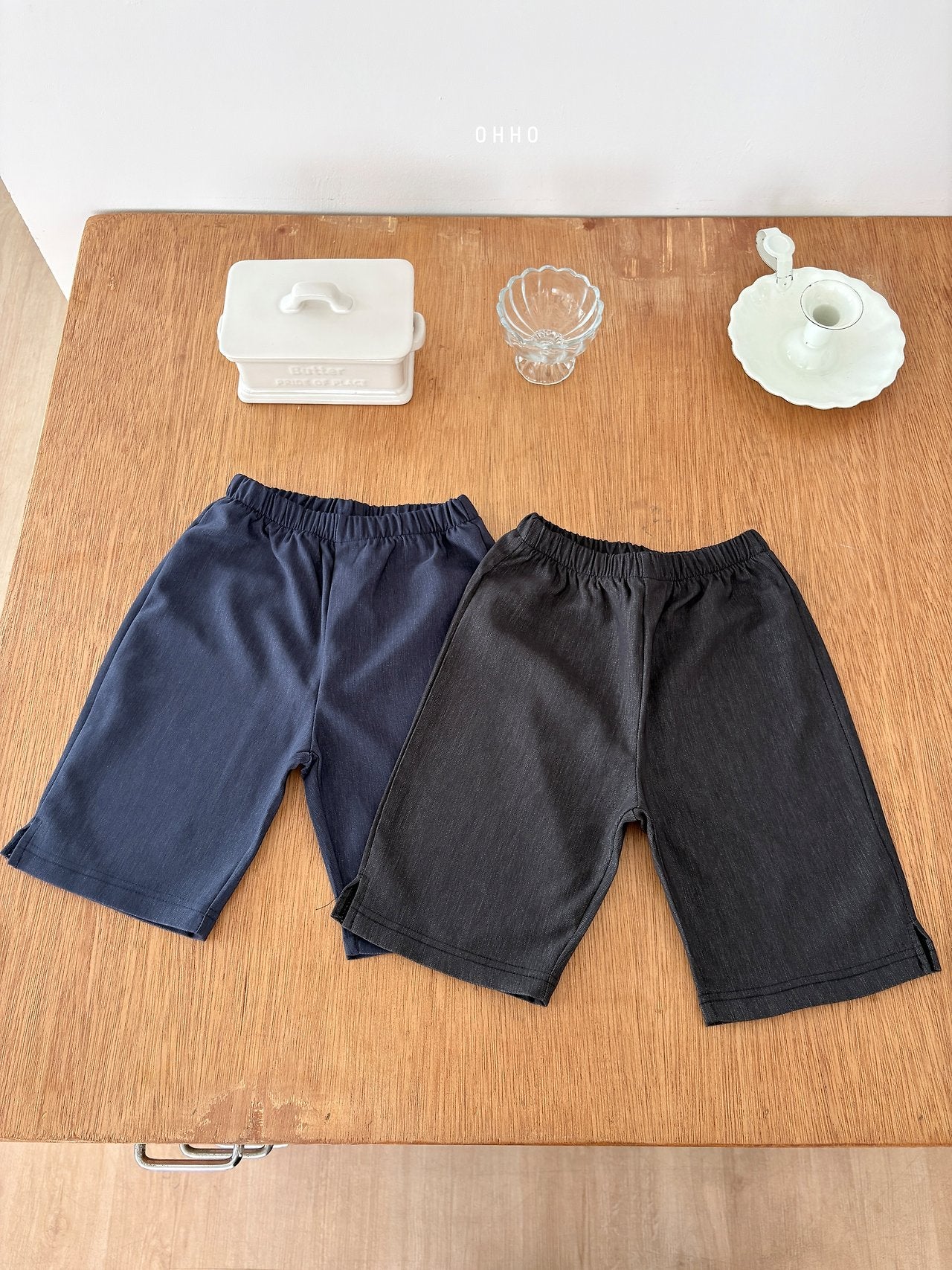 ［ohho］Soft denim capri pants