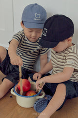 ［The beige］Stripe Slim tee