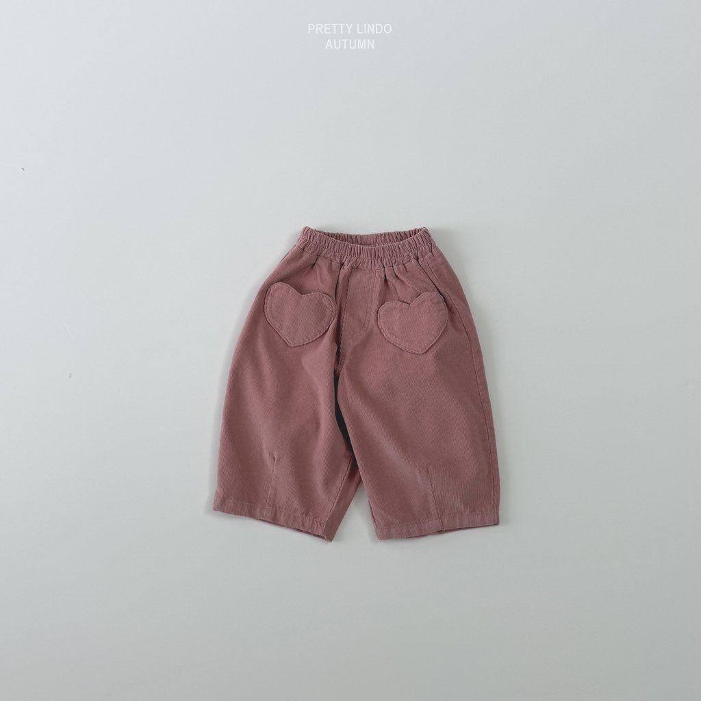 ［LINDO］Romantic heart corduroy pants