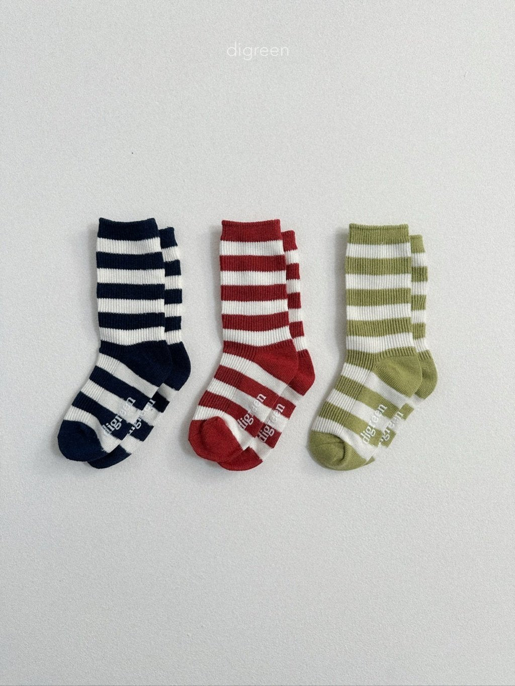 ［digreen］Minimal stripe socks set
