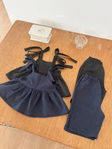 ［ohho］Soft denim capri pants