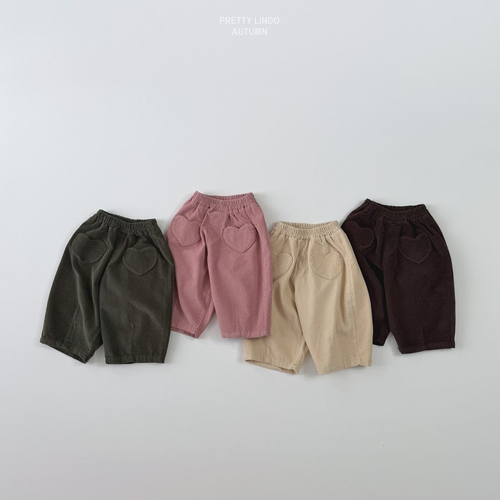 ［LINDO］Romantic heart corduroy pants