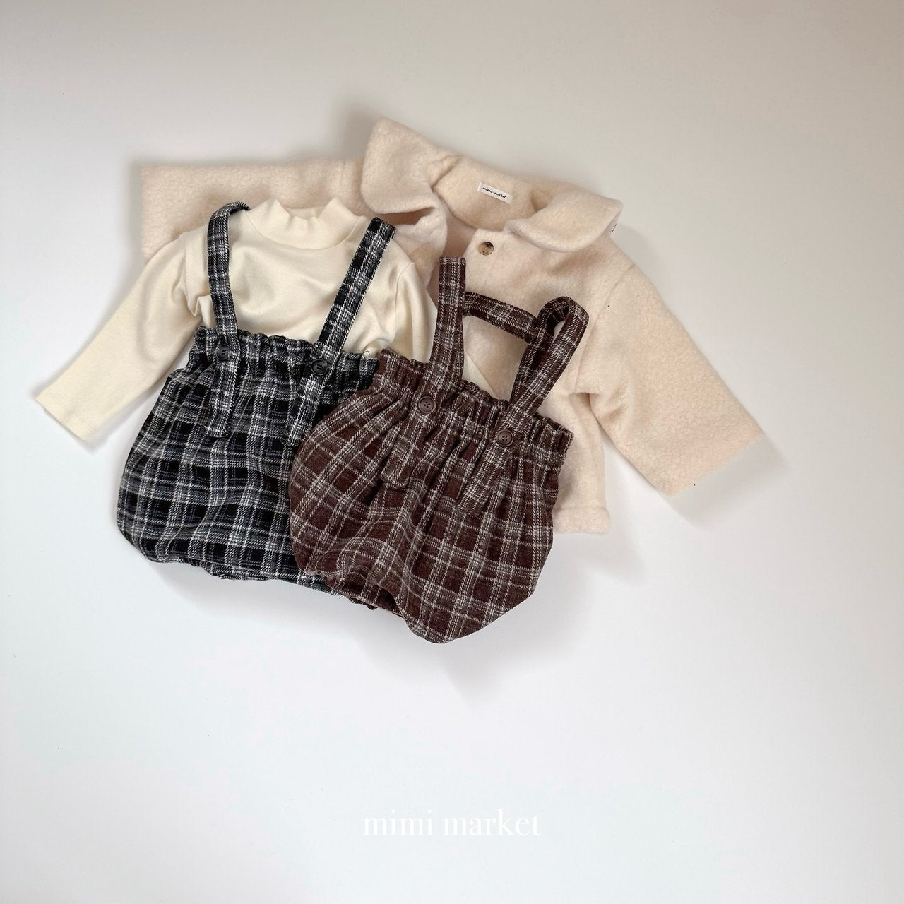 [mimi market] Carol check suspender bloomer