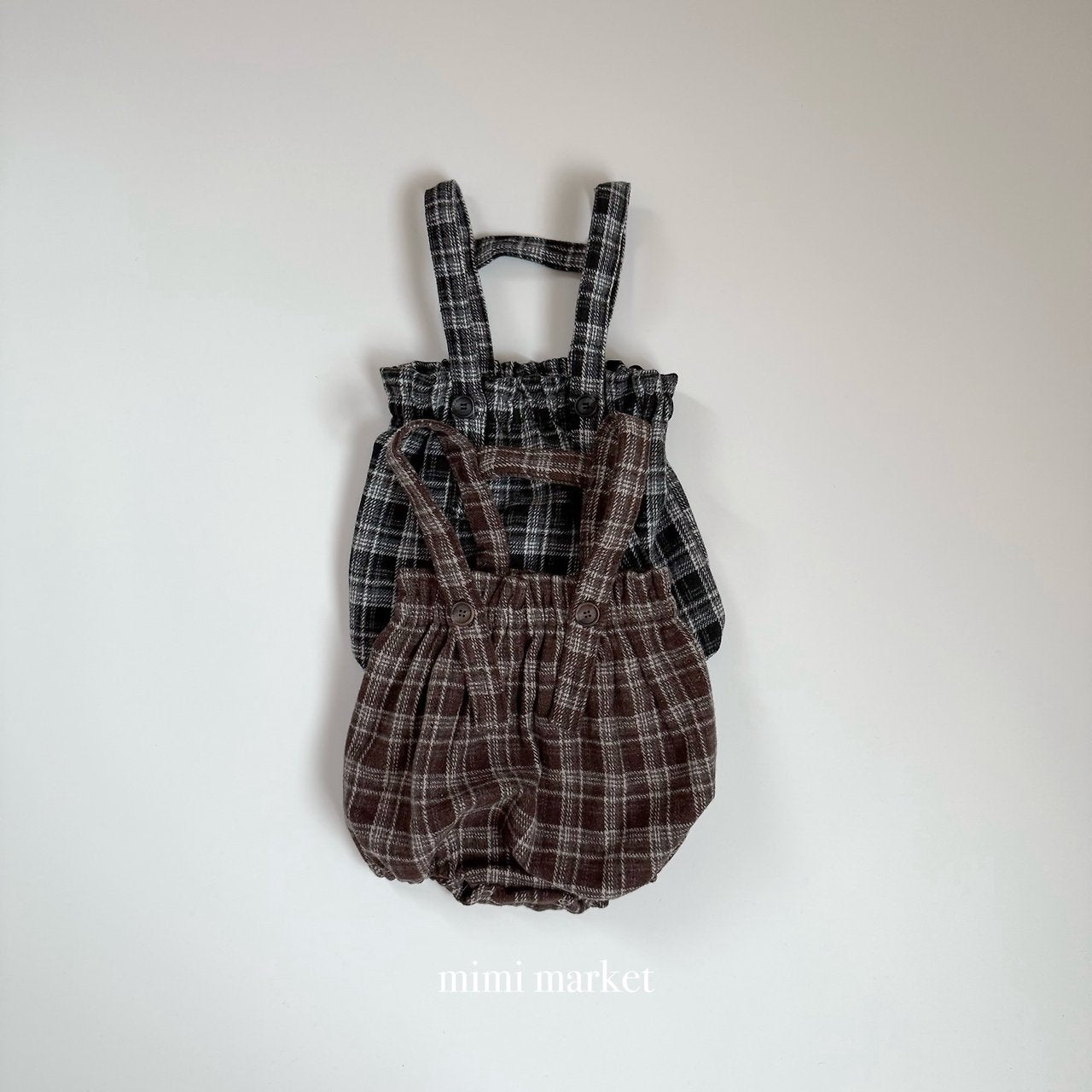 [mimi market] Carol check suspender bloomer