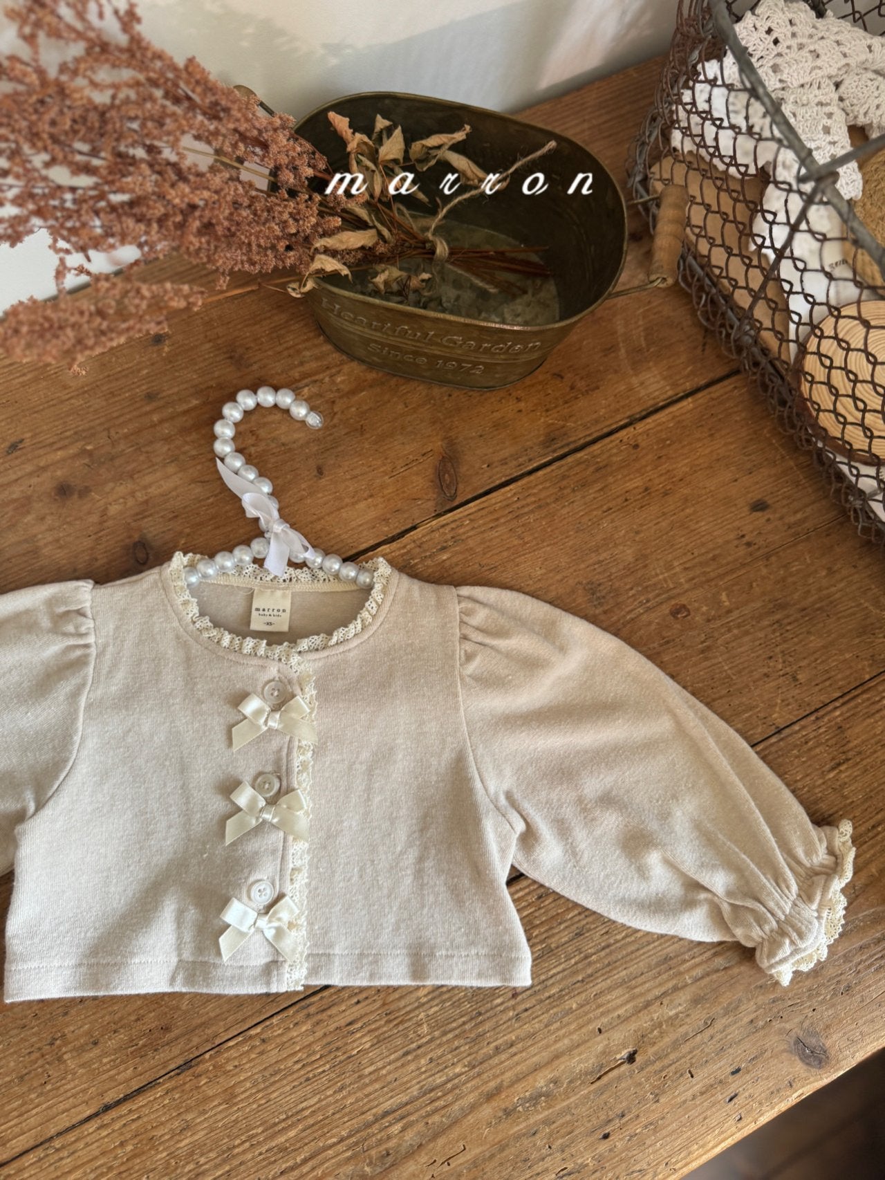 ［marron］Ribbon cardigan