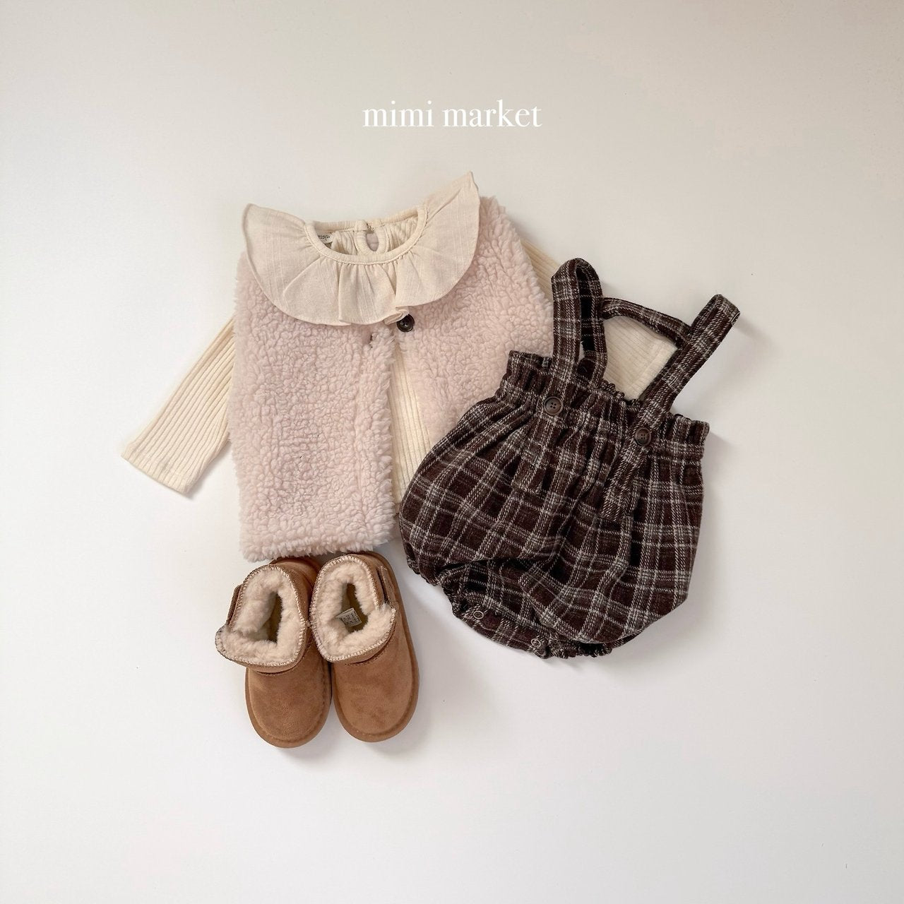 [mimi market] Carol check suspender bloomer