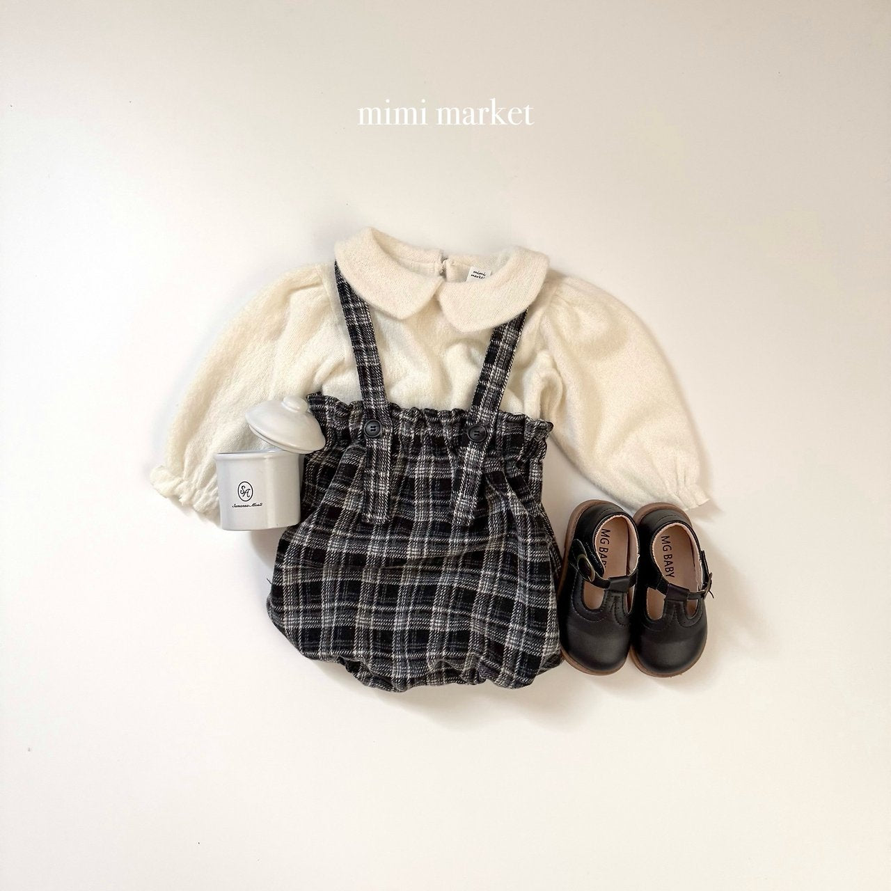 [mimi market] Carol check suspender bloomer