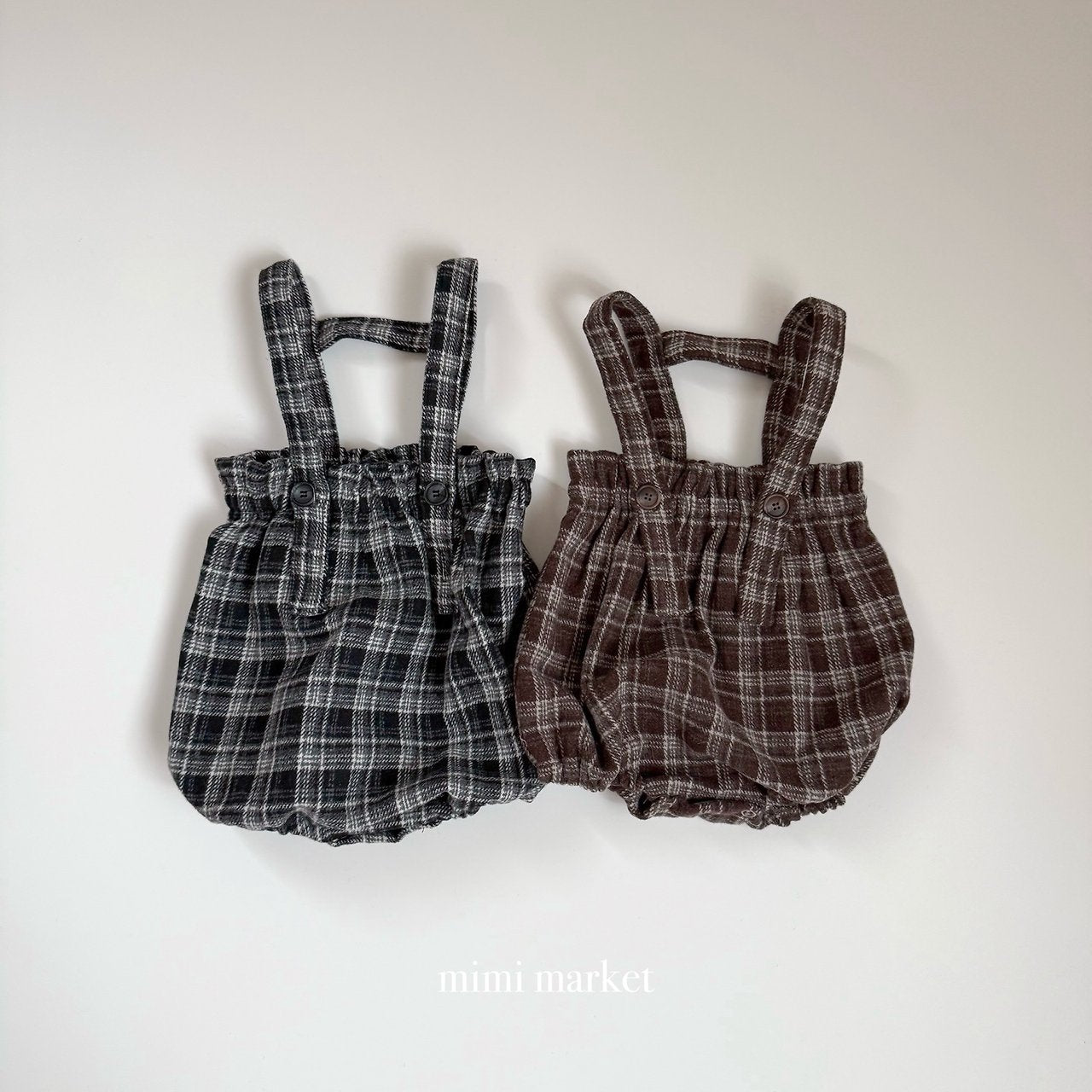 [mimi market] Carol check suspender bloomer