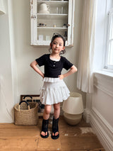 ［comma］Square neck frill tee