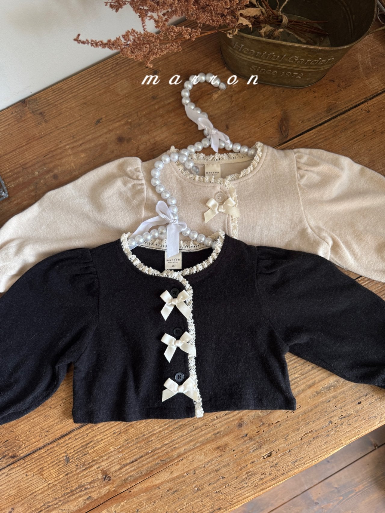 ［marron］Ribbon cardigan