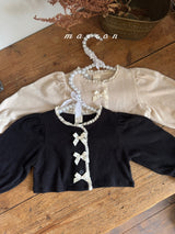 ［marron］Ribbon cardigan